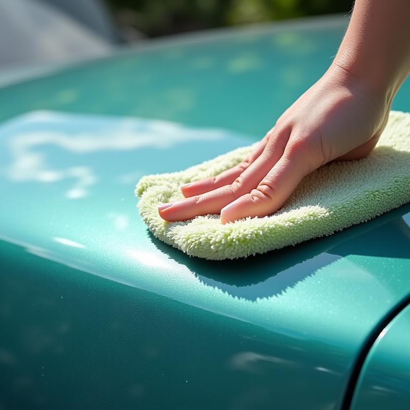 Waterless car wash using eco-friendly products and green cleaning methods
